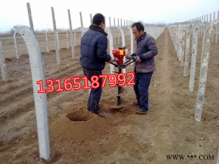 大功率挖洞机,富兴园林配套四冲程钻坑机  西洋参种植用电线杆挖坑机价格图6