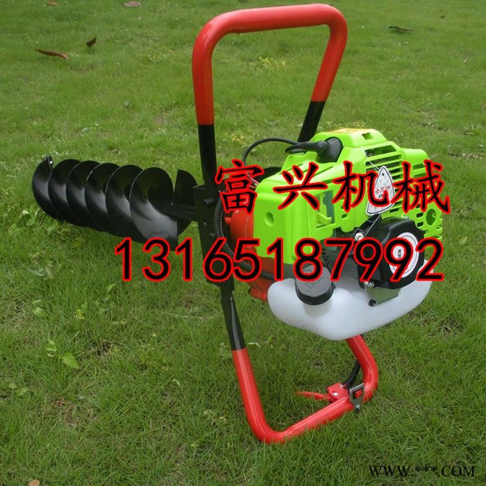 大功率挖洞机,富兴园林配套四冲程钻坑机  西洋参种植用电线杆挖坑机价格图4