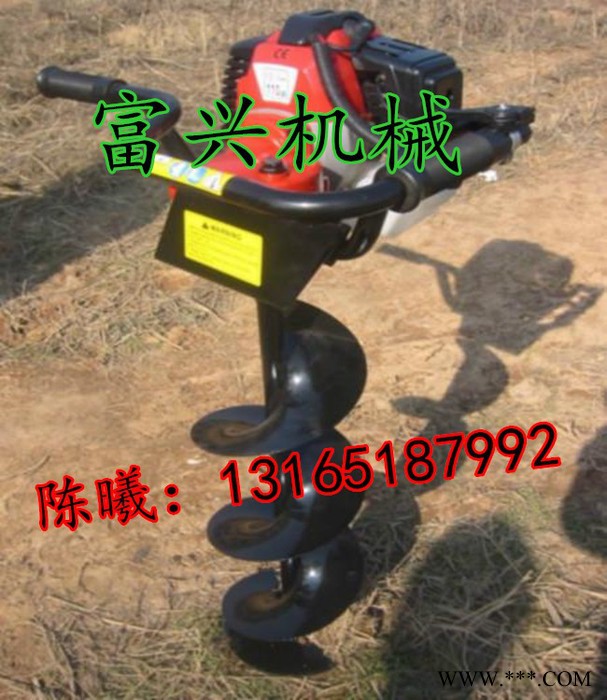 大功率挖洞机,富兴园林配套四冲程钻坑机  西洋参种植用电线杆挖坑机价格图3