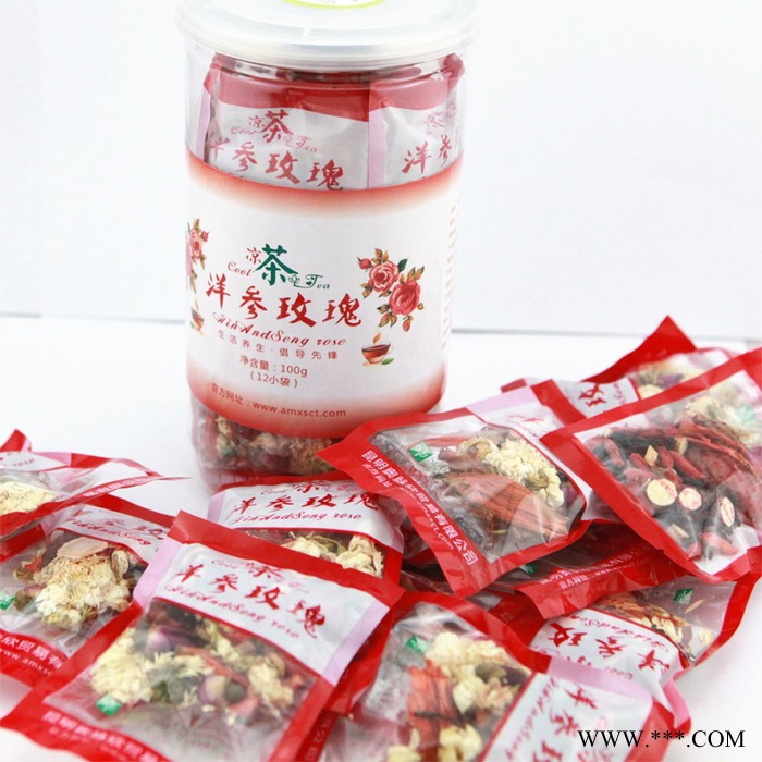 玫瑰花茶西洋参茶养颜茶补血补气茶安神助眠茶女性养生茶图2
