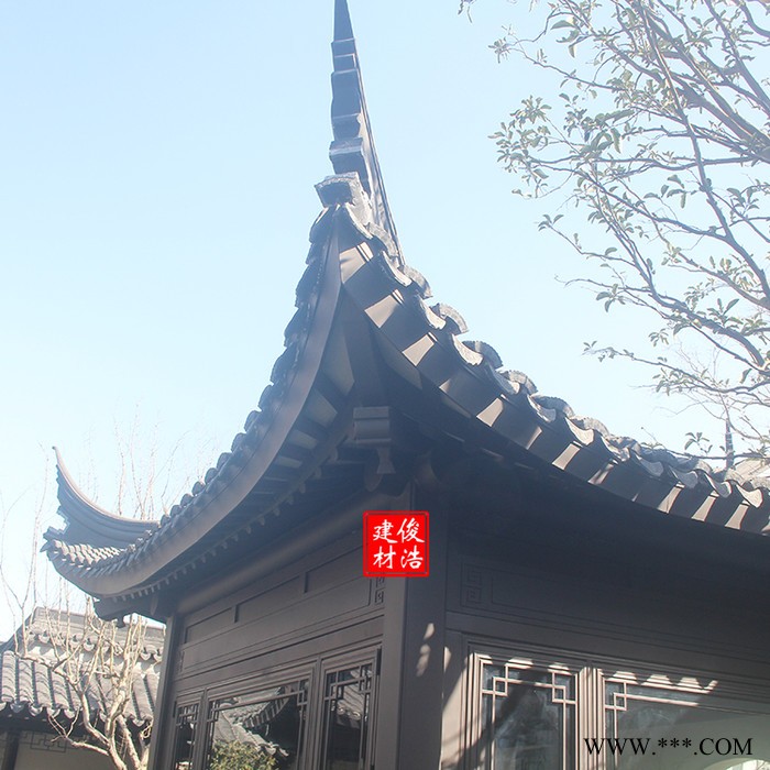 西藏灵芝市铝代木铝制构件铝合金封檐板飞椽荷包椽铝合金飞椽 铝制飞椽图5