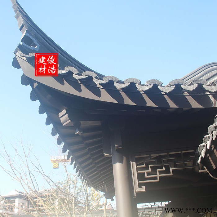 西藏灵芝市铝代木铝制构件铝合金封檐板飞椽荷包椽铝合金飞椽 铝制飞椽图6