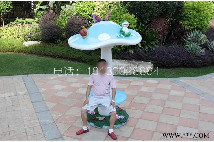 蘑菇灵芝雕塑  玻璃钢植物雕塑图3