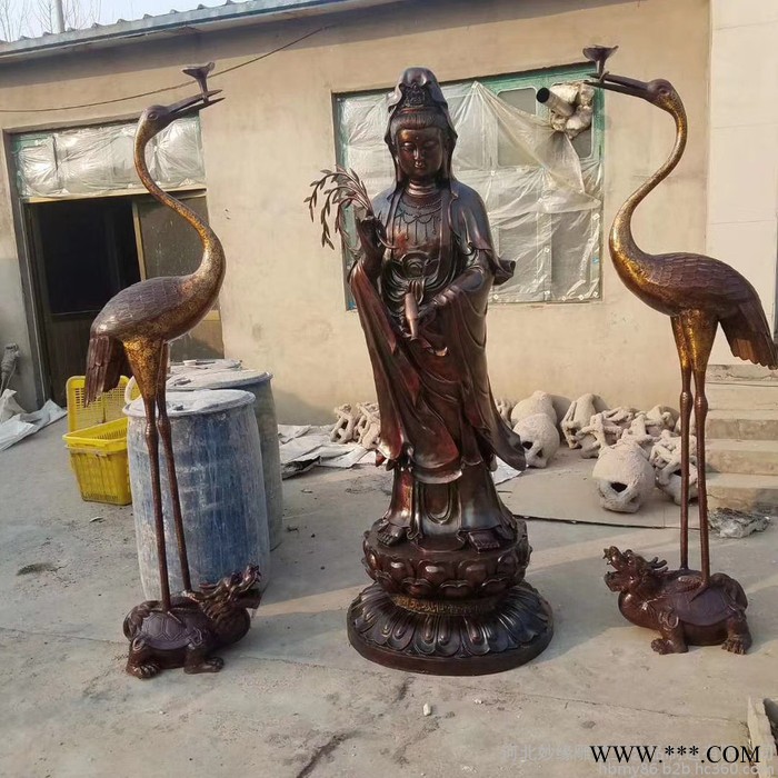 铸铜仙鹤踏龟摆件 定做纯黄铜仙鹤檀香薰香炉 纯铜灵芝鹤工艺品 唐县妙缘铜雕定制 1.4米图案印花铜仙鹤图8