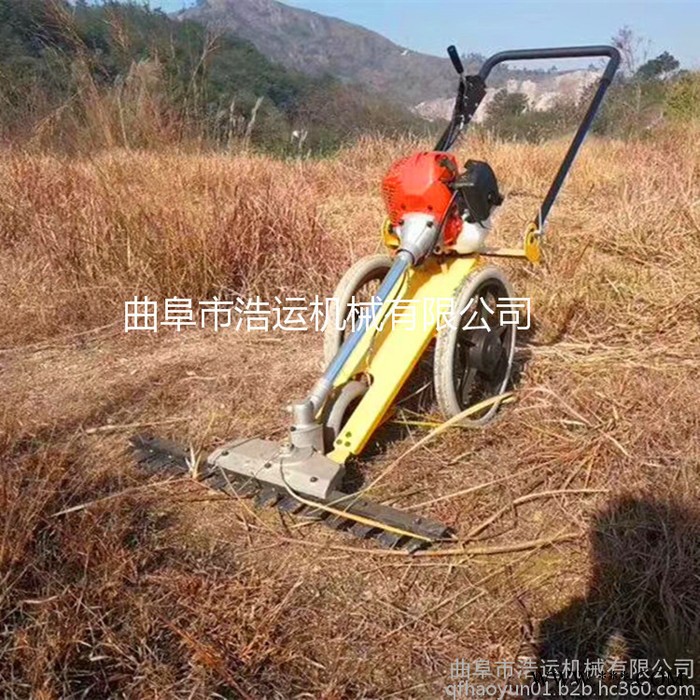 山东曲阜浩运机械工厂直销多功能干稻芦荟收割机 汽油四冲简便手推式修剪机图2