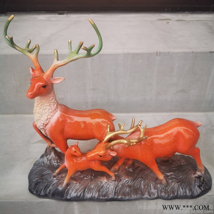仿玻璃钢铜卧鹿摆件 铸全彩鹿工艺品 青岛铸灵芝青铜鹿雕塑 鎏金母子鹿铜雕塑 铜鹿图片 妙缘铜雕定制图3