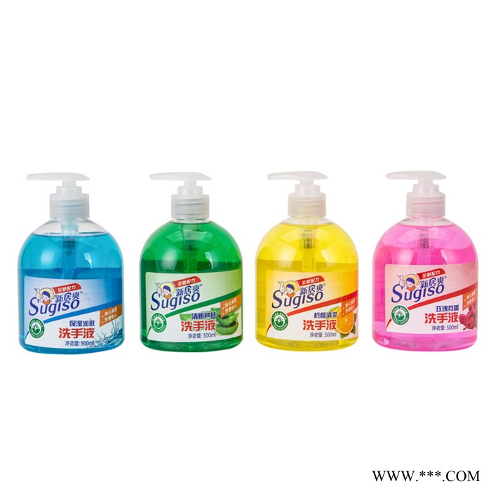 新居爽500ml芦荟洗手液 柠檬保湿玫瑰护理洗手液图2
