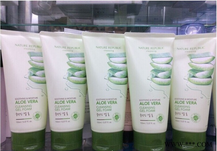 专柜韩国自然乐园 Nature Republic 芦荟凝胶泡沫洗面奶补水保湿图3