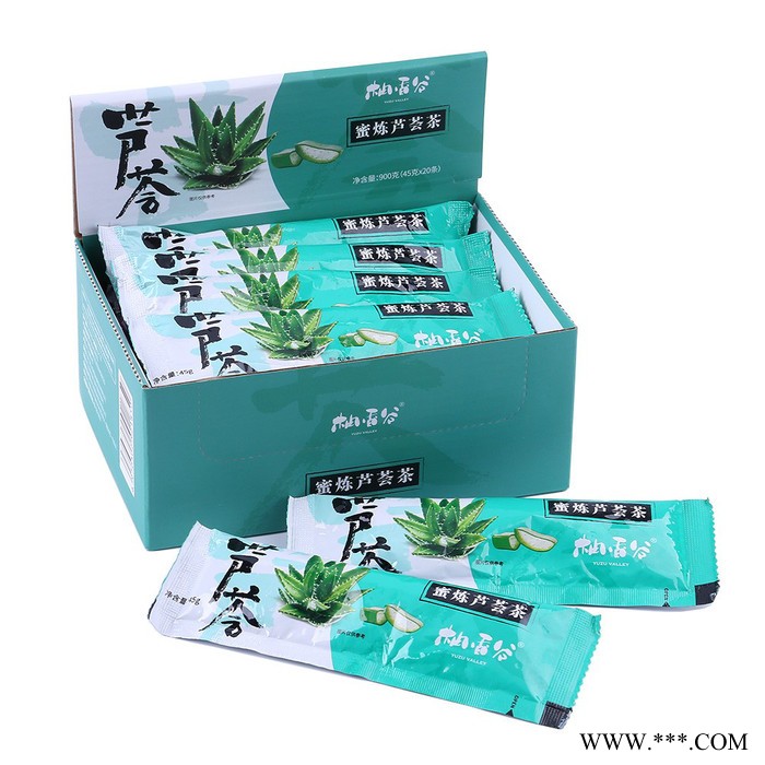 柚香谷 小巧便携蜜炼芦荟茶条装45g携带方便图3