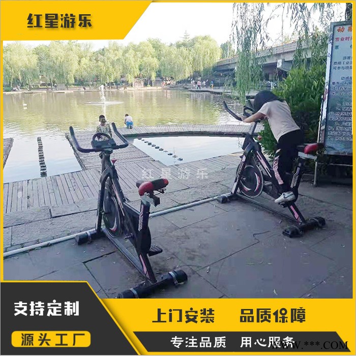 红星游乐设备 自信车喷泉   动感单车设备    互动喷泉自行车设备图2