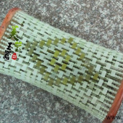 美莹玉器 天然玉石经络保健玉枕 颈椎枕 玉石枕头 岫玉枕 YZ11