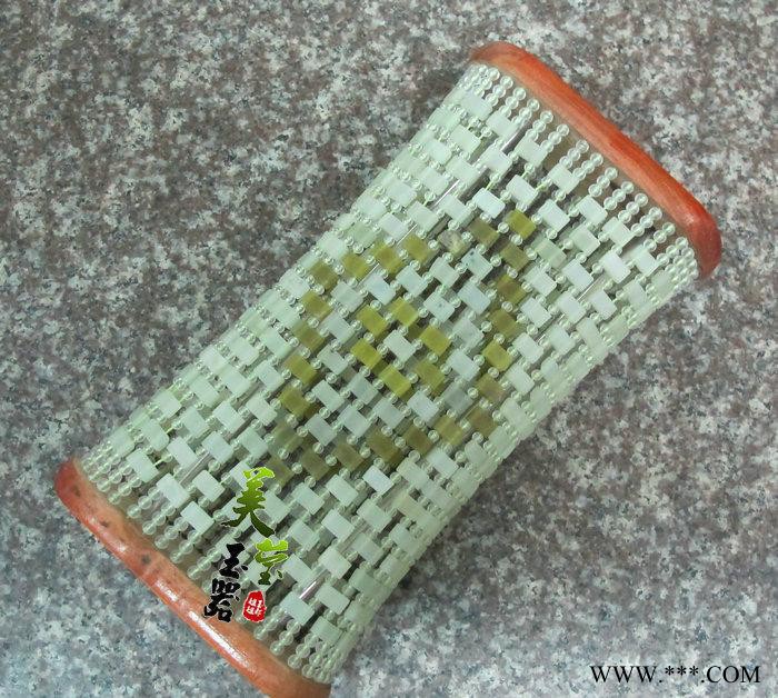 美莹玉器 天然玉石经络保健玉枕 颈椎枕 玉石枕头 岫玉枕 YZ11图3