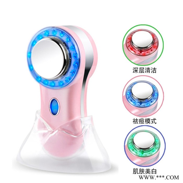 厂家批发贴牌定制代工 红蓝绿能量光脸部多功能LED美容仪彩光导入仪