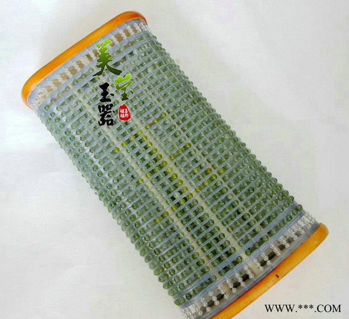 美莹玉器天然玉石经络保健玉枕岫玉颈椎枕安神醒脑玉石枕头 YZ01