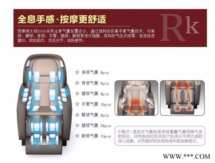 沈阳批发荣康RK-9800椅太极按摩椅图3