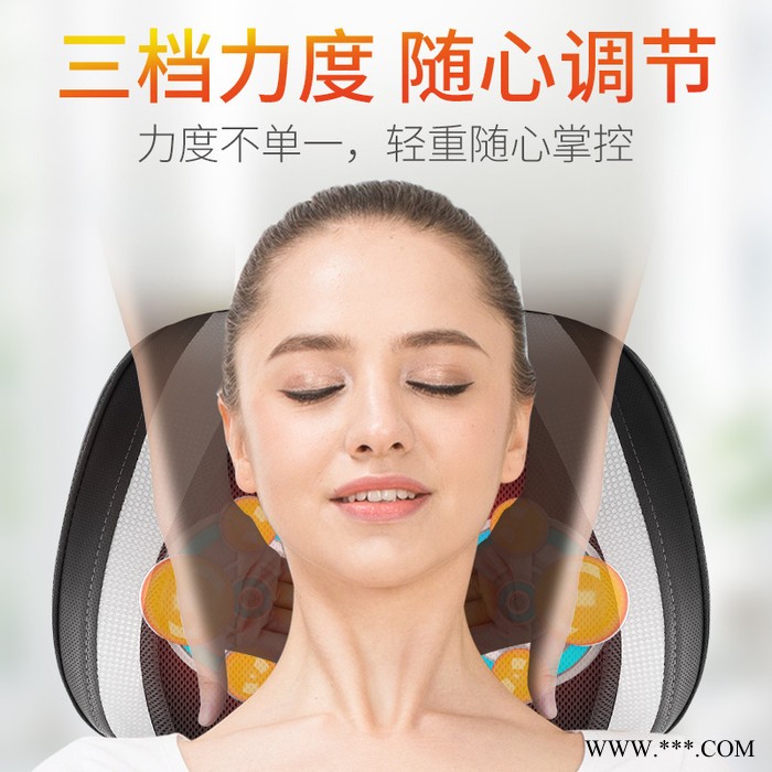 厂家批发电动加热多功能车载家用颈椎颈部背部按摩枕一件代发图3