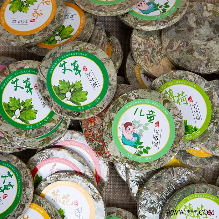 艾草艾叶饼泡脚月子泡澡沐浴洗浴玫瑰足浴饼红花艾饼厂家批发定制图5