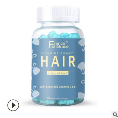 跨境电商供应 60粒 Hair Gummies 软糖维生素糖图3