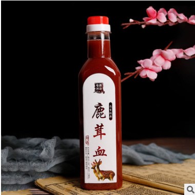 鹿茸血 东北梅花鹿鲜鹿茸血加酒保鲜厂家批发500ml瓶装泡酒滋补