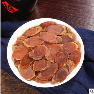 长白山无加糖红参片足干整枝六年根大片批发散装红参切片图3