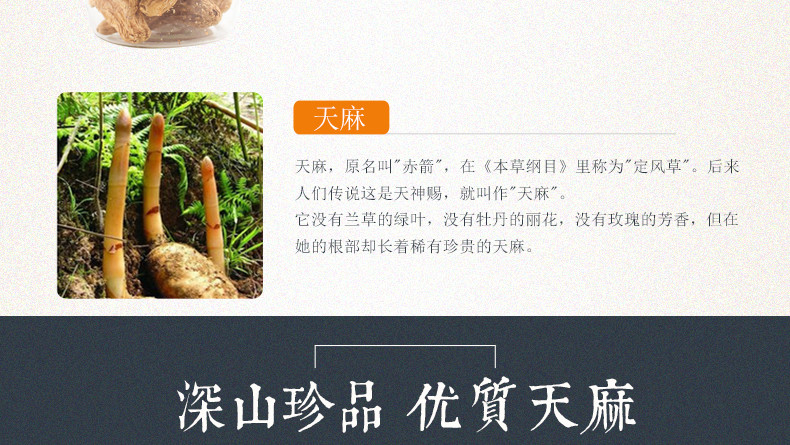 天麻当归排骨**天麻干