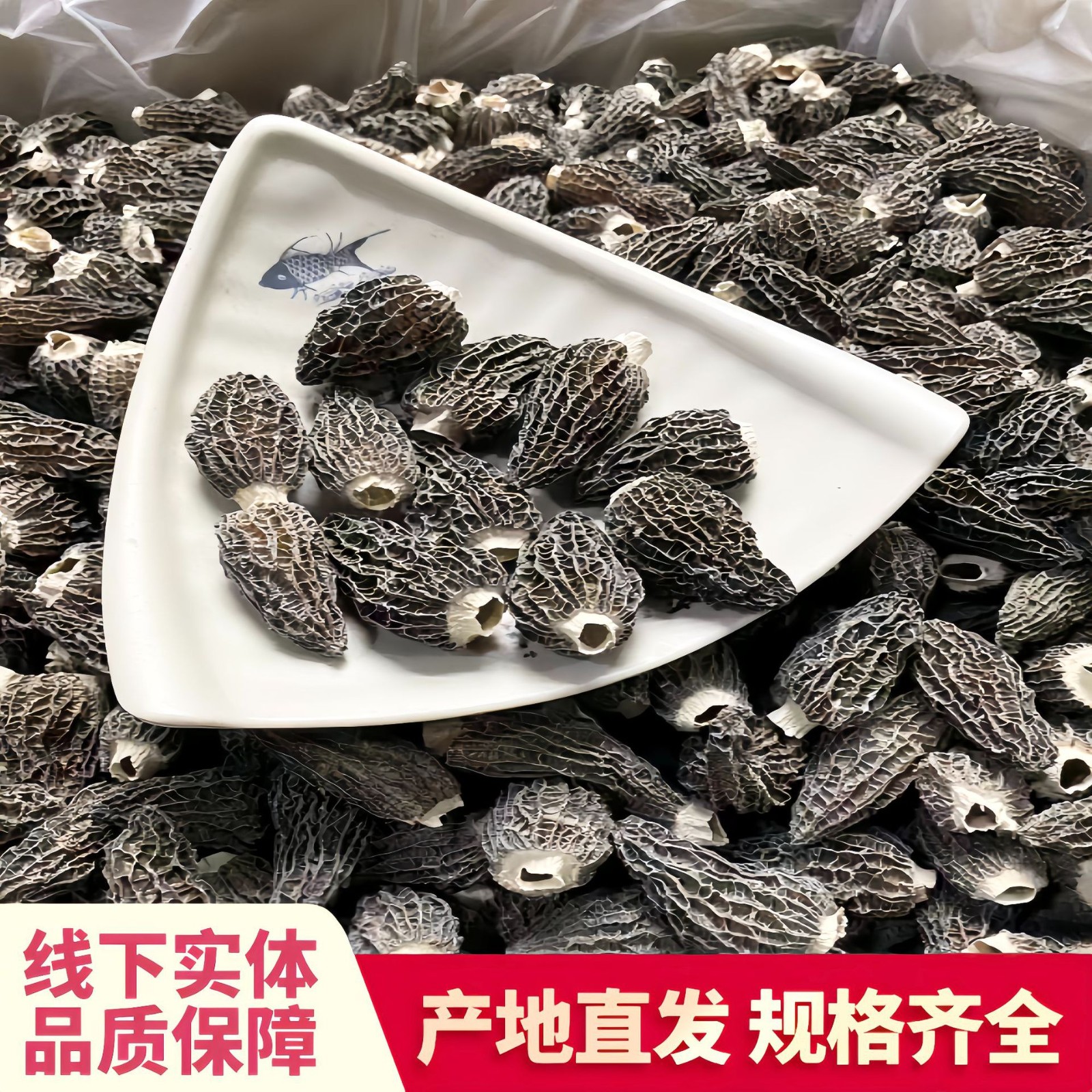 羊肚菌大量批发云南产地200g菌菇类干货精品全剪炳羊肚菌代发图2